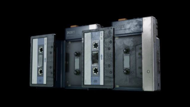 walkman cassette bpr gameready 3D Model .c4d .max .obj .3ds .fbx .stl .blend