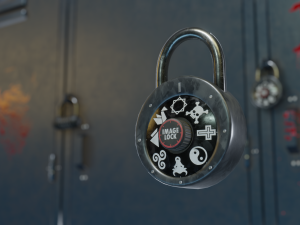 padlock pack - pbr gameready Model 3D