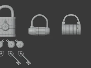 pacchetto lucchetto - pbr gameready Modello 3D