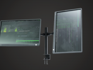 monitor arm plus monitor - pbr gameready 3D Model