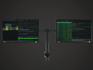 monitor arm plus monitor - pbr gameready Modelo 3D
