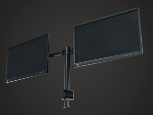 monitor arm plus monitor - pbr gameready 3D Model