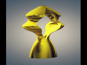 modern dual heads sculpture 3d print file Model Cetak 3D