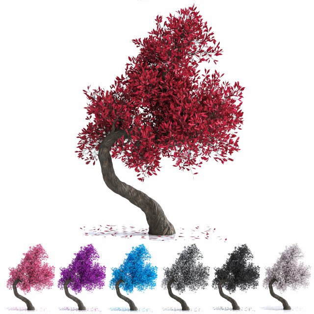 Fantasy tree 3D Model .c4d .max .obj .3ds .fbx .stl .blend 
