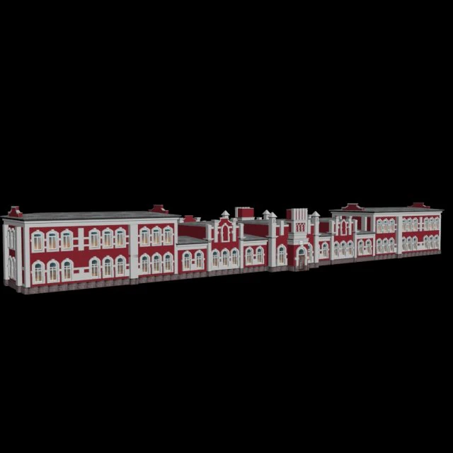 railway station vologda 3D Model .c4d .max .obj .3ds .fbx .stl .blend 