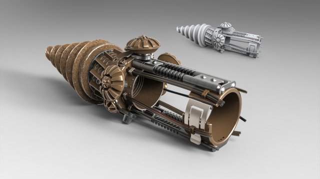 bioshock drill 3D-Modell .c4d .max .obj .3ds .fbx .stl .blend 