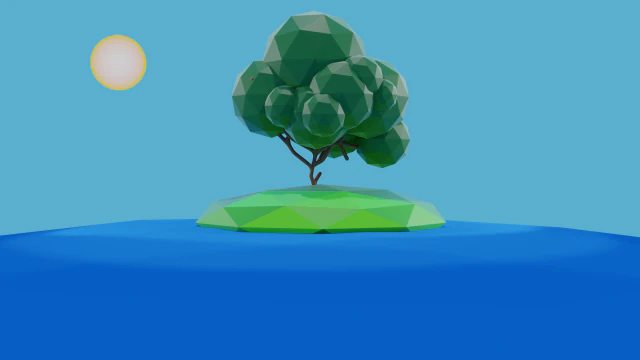 tree on the island 3D Model .c4d .max .obj .3ds .fbx .stl .blend