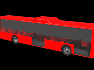 bus autobus coach vehicle car long car wheels wheel obj and fbx Modelo 3D