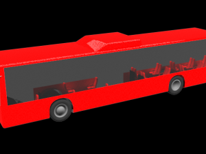 bus autobus coach vehicle car long car wheels wheel obj and fbx 3D Модель