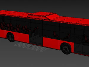 bus autobus coach vehicle car long car wheels wheel obj and fbx 3D Model