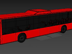 bus autobus coach vehicle car long car wheels wheel obj and fbx 3D Model
