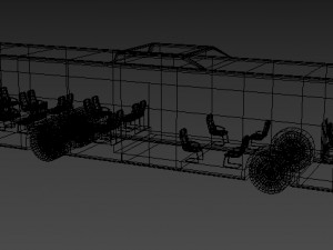 bus autobus coach vehicle car long car wheels wheel obj and fbx 3D Модель