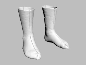 old leather boots work hiking brown boot shoes dirty shoe worn 3D Модель