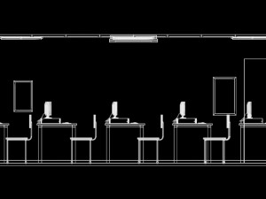 class room interior classroom office chair desk pc keyboard furniture architecture school design com 3D Model