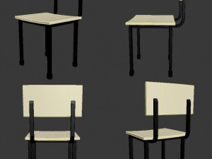class room interior classroom office chair desk pc keyboard furniture architecture school design com 3D Model