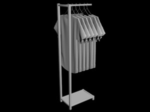 unitank top tshirt rack woman women mens long sleeve t-shirt rack hanging pants folded hanging Model 3D