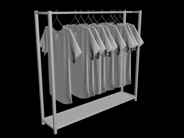 unitank top tshirt rack woman women mens long sleeve t-shirt rack hanging pants folded hanging Model 3D .c4d .max .obj .3ds .fbx .stl .blend 