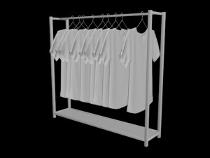 unitank top tshirt rack woman women mens long sleeve t-shirt rack hanging pants folded hanging Model 3D