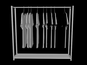 unitank top tshirt rack woman women mens long sleeve t-shirt rack hanging pants folded hanging Model 3D