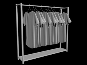 unitank top tshirt rack woman women mens long sleeve t-shirt rack hanging pants folded hanging Model 3D