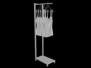 mens tank top tshirt rack woman women mens long sleeve t-shirt rack hanging pants folded hanging p 3D Model