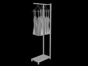 mens tank top tshirt rack woman women mens long sleeve t-shirt rack hanging pants folded hanging p 3D Model