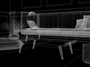 living room interior design minimalist contemporary furniture room comfort family living interior de 3D Model