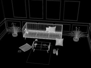 living room interior design minimalist contemporary furniture room comfort family living interior de 3D Model