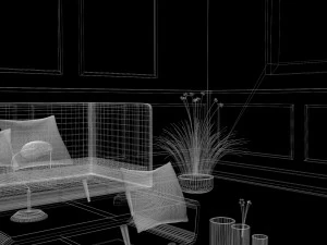 living room interior design minimalist contemporary furniture room comfort family living interior de 3D Model