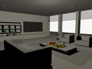 living room interior design minimalist contemporary furniture room comfort family living interior de 3D Model