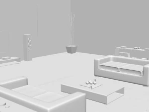 living room interior design minimalist contemporary furniture room comfort family living interior de 3D Model