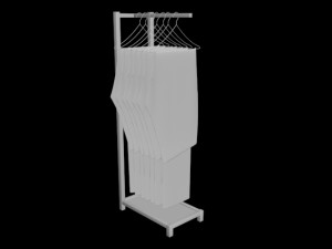 pants trousers jeans rack 1 mens tank top tshirt rack mens long sleeve t-shirt rack hanging pants 3D Model