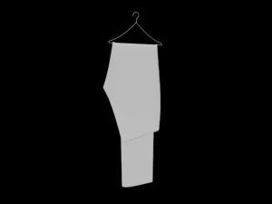 hanging pants folded hanging pants jeans pants trousers denim fashion clothing garment modern fold t 3D Model