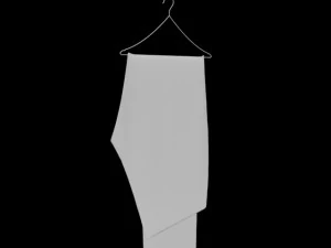 hanging pants folded hanging pants jeans pants trousers denim fashion clothing garment modern fold t 3D Model