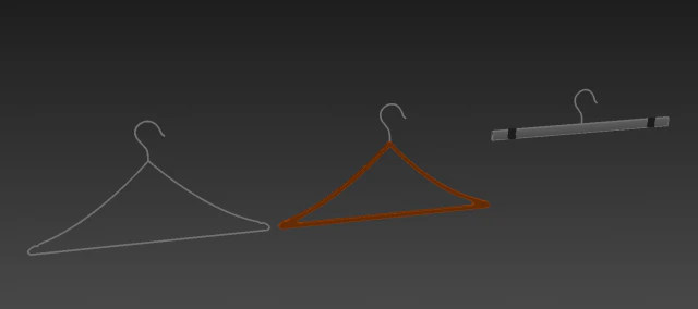 팩 3 옷걸이 망 탱크 탑 티셔츠 랙 망 긴 소매 티셔츠 랙 교수형 바지 접힌 hangin 3D 모델 .c4d .max .obj .3ds .fbx .stl .blend