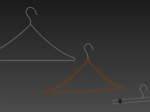 팩 3 옷걸이 망 탱크 탑 티셔츠 랙 망 긴 소매 티셔츠 랙 교수형 바지 접힌 hangin 3D 모델