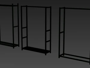 Pacote com 3 cabideiros para roupas Pacote com 3 camisetas regata masculina rack de camisetas de manga comprida masculina calças penduradas Modelo 3D