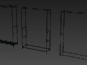 pack 3 clothes racks pack 3 mens tank top tshirt rack mens long sleeve t-shirt rack hanging pants 3D Model
