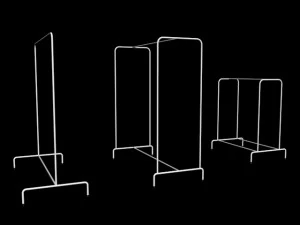 Pacote com 3 cabideiros para roupas Pacote com 3 camisetas regata masculina rack de camisetas de manga comprida masculina calças penduradas Modelo 3D