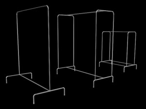 pack 3 clothes racks pack 3 mens tank top tshirt rack mens long sleeve t-shirt rack hanging pants Model 3D