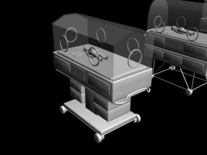 infant incubator machine premature baby equipment newborn child hospital maternity lab medical er ce 3D Model