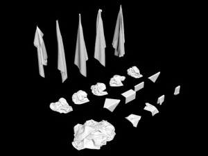 panno trapo straccio collezione spolverino canovaccio pao de cocina bayeta pao straccio di lino corda da bucato giocattolo cl Modello 3D