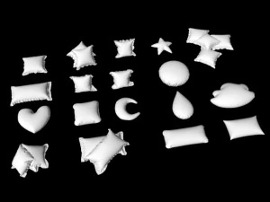 cushion cushions pillow pillows collection rectangular seat sofa box fabric sleep bed relax chair de 3D Model