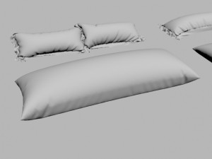 pillow collection shape pillows soft wrinkles bed sofa bedroom livingroom room cloth pack detailed c 3D Model