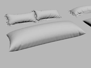 pillow collection shape pillows soft wrinkles bed sofa bedroom livingroom room cloth pack detailed c 3D Model