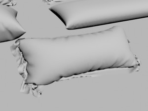 pillow collection shape pillows soft wrinkles bed sofa bedroom livingroom room cloth pack detailed c 3D Model