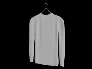 hanging mens long-sleeved shirt folded hanging pants jeans pants trousers denim fashion clothing gar 3D Model