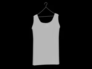 교수형 망 탱크 탑 접힌 교수형 바지 청바지 바지 바지 데님 패션 의류 의류 모드 3D 모델