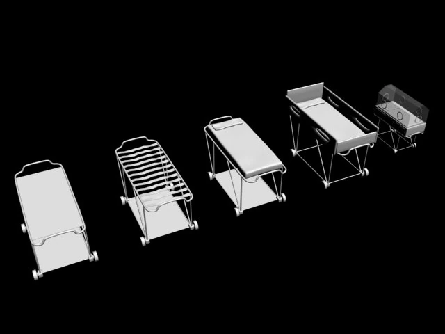 stretcher human man woman morgue mortuary hospital accident police autopsy medic patient dead victim 3D Model .c4d .max .obj .3ds .fbx .stl .blend 