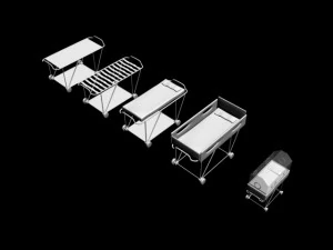 stretcher human man woman morgue mortuary hospital accident police autopsy medic patient dead victim 3D Model